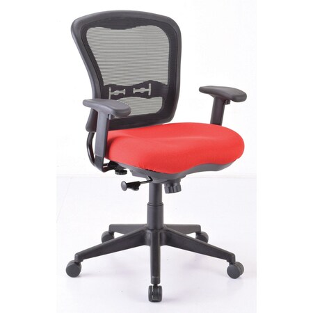 Officesource Spice Collection Mid Back Chair, Mesh Back, Black Upholstered Seat with Black Frame 7854ANSFRD